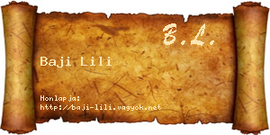 Baji Lili névjegykártya
